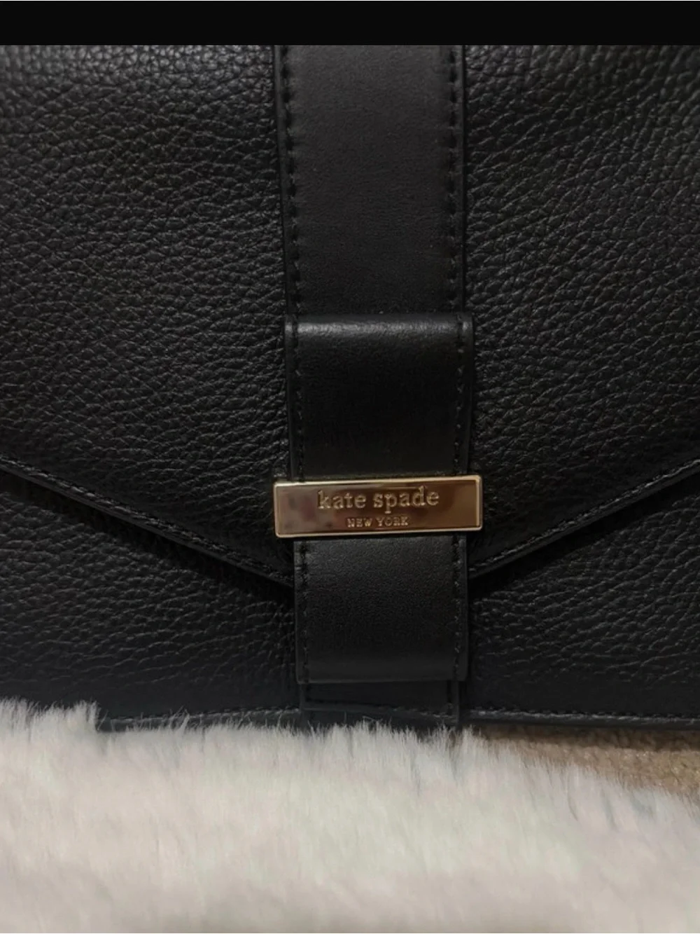 kate spade Black Leather Envelope Clutch